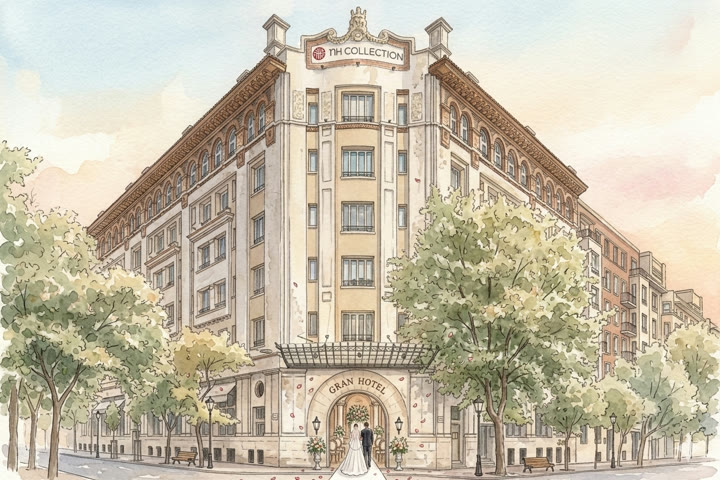Ilustración del lugar de la boda